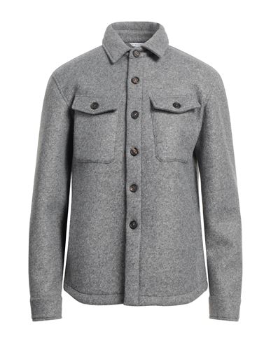 Manuel Ritz Man Shirt Light Grey Size 40 Viscose, Acrylic, Polyester, Virgin Wool, Elastane