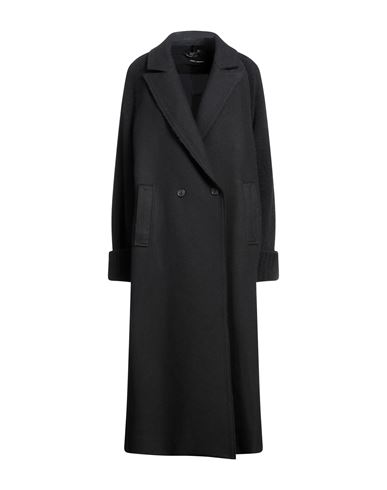 Isabel Benenato Woman Coat Black Size 6 Virgin Wool, Polyamide, Merino Wool
