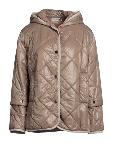 Haveone Woman Down Jacket Khaki Size L Polyamide In Beige