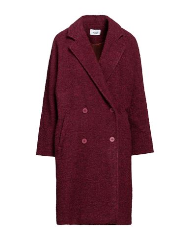 Niū Woman Coat Garnet Size M Acrylic, Synthetic Fibers, Alpaca Wool, Virgin Wool, Wool In Red