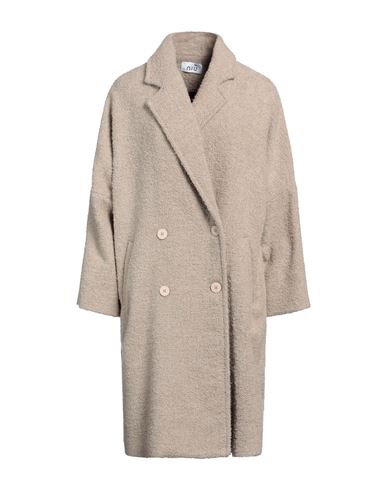 Niū Woman Coat Beige Size L Acrylic, Synthetic Fibers, Alpaca Wool, Virgin Wool, Wool