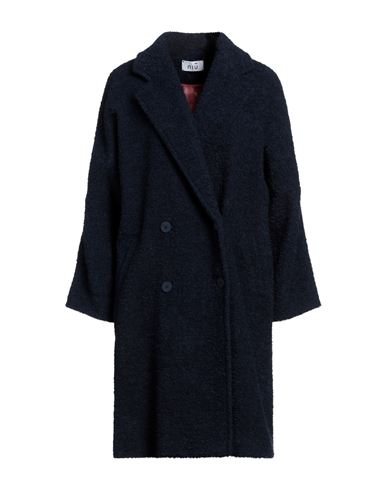 Niū Woman Coat Midnight Blue Size S Acrylic, Synthetic Fibers, Alpaca Wool, Virgin Wool, Wool