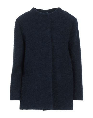 Niū Woman Coat Midnight Blue Size S Acrylic, Synthetic Fibers, Alpaca Wool, Virgin Wool, Wool