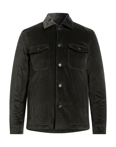 Brooksfield Man Jacket Military Green Size 40 Cotton, Elastane