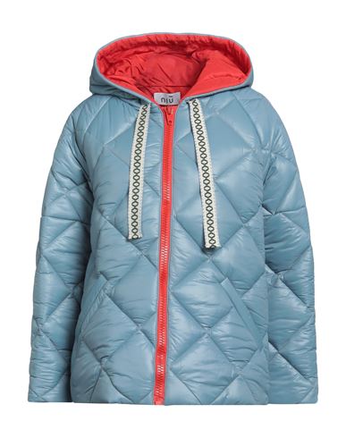 Niū Woman Down Jacket Pastel Blue Size Xl Polyamide