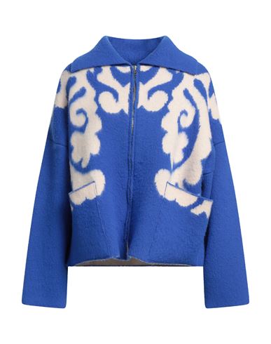 Pierantonio Gaspari Woman Coat Bright Blue Size 8 Virgin Wool, Polyamide