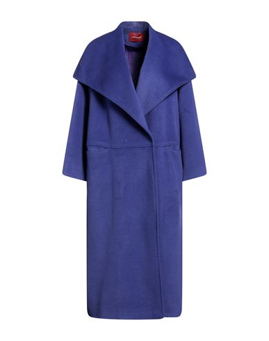 Marta Marzotto Woman Coat Purple Size 4 Polyester, Wool, Acrylic