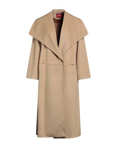 Marta Marzotto Woman Coat Camel Size 10 Polyester, Wool, Acrylic In Beige