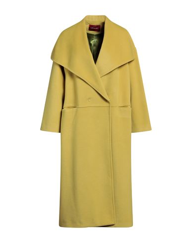 Marta Marzotto Woman Coat Yellow Size 10 Polyester, Wool, Acrylic