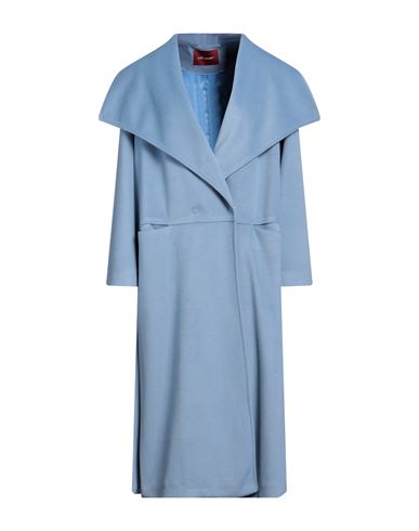 Marta Marzotto Woman Coat Light Blue Size 8 Polyester, Wool, Acrylic