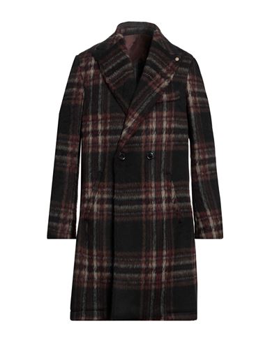 Barbati Man Coat Dark Brown Size 44 Polyester, Acrylic, Wool