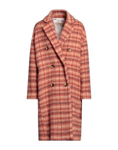 Momoní Woman Coat Orange Size 8 Virgin Wool