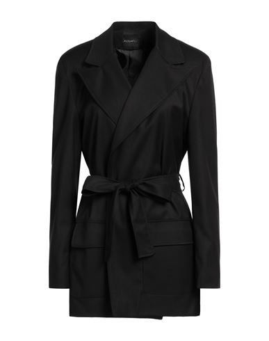 Actualee Woman Overcoat Black Size 10 Polyester, Rayon, Elastane