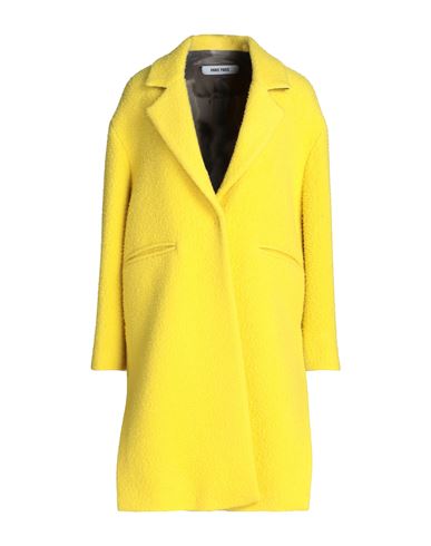 Annie Paris Woman Coat Yellow Size 4 Virgin Wool, Mohair Wool, Polyamide