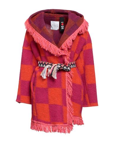 De' Hart Woman Overcoat Orange Size Onesize Polyester, Virgin Wool
