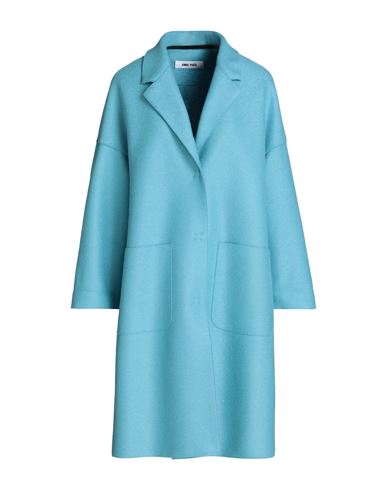 Annie Paris Woman Overcoat Azure Size 12 Virgin Wool In Blue