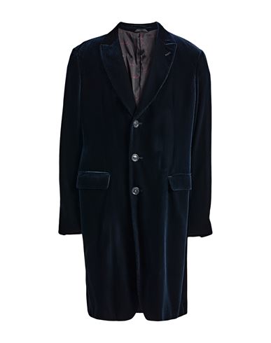 Shop Giorgio Armani Man Overcoat & Trench Coat Midnight Blue Size 40 Viscose, Cupro, Elastane