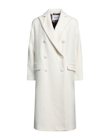 Paltò Woman Coat Ivory Size 10 Virgin Wool, Polyamide, Cashmere, Cotton In White