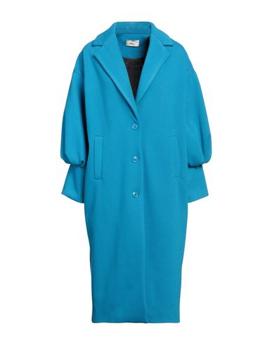 TOY G. TOY G. WOMAN COAT AZURE SIZE 10 POLYESTER, VISCOSE, WOOL