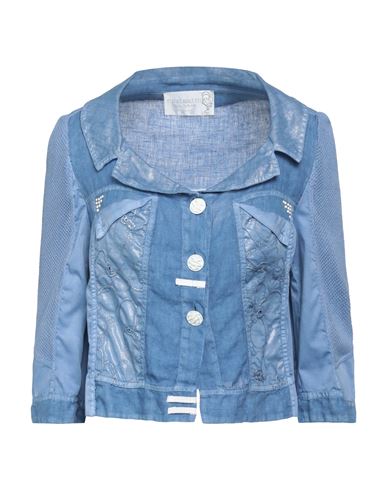 Elisa Cavaletti By Daniela Dallavalle Woman Blazer Light Blue Size 10 Linen, Cotton, Elastane