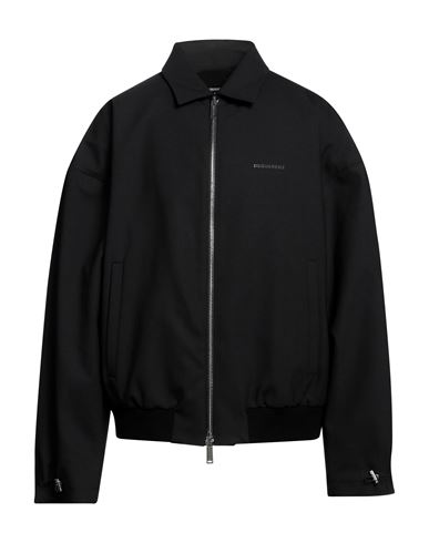 Shop Dsquared2 Man Jacket Black Size 44 Polyester, Virgin Wool, Elastane