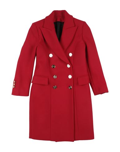 Balmain Kids'  Toddler Girl Coat Red Size 6 Virgin Wool, Polyamide, Viscose