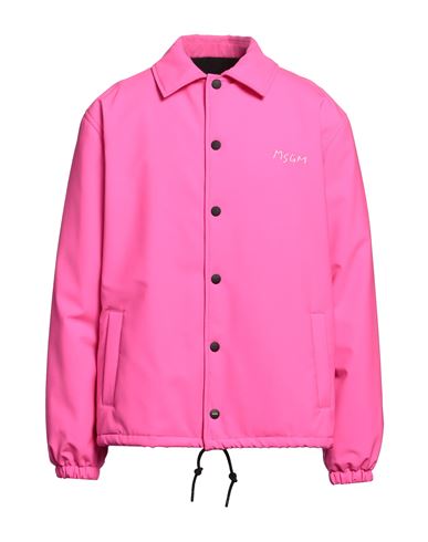 Msgm Man Jacket Fuchsia Size 36 Virgin Wool, Elastane In Pink