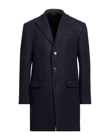 Grey Daniele Alessandrini Man Coat Navy Blue Size 44 Polyester, Acrylic, Wool