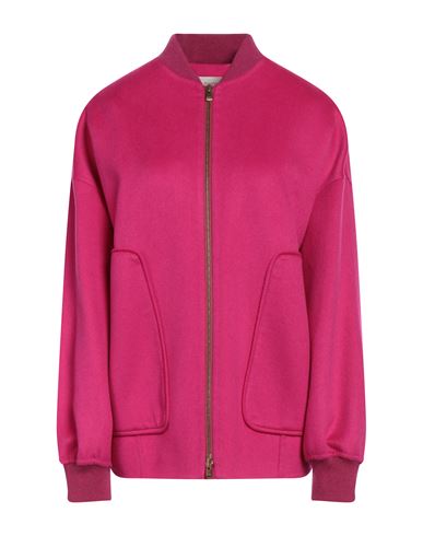 Agnona Woman Jacket Fuchsia Size 10 Cashmere, Brass, Metal In Pink
