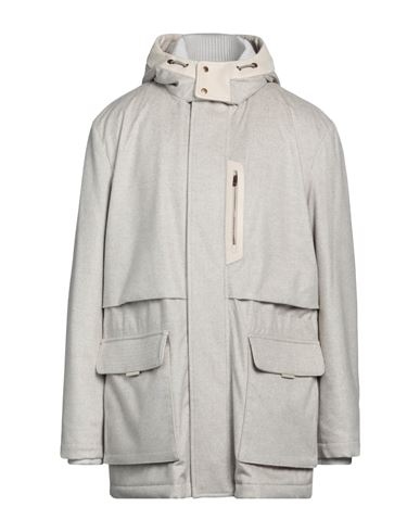 Agnona Man Jacket Grey Size 38 Wool, Cashmere, Metal, Lambskin, Silk