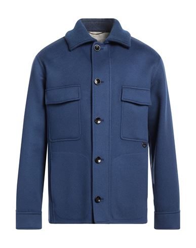 Agnona Man Jacket Blue Size 40 Cashmere, Lambskin