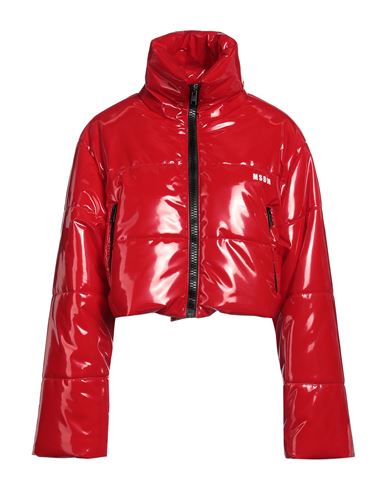 Shop Msgm Woman Puffer Red Size 8 Polyester, Elastane
