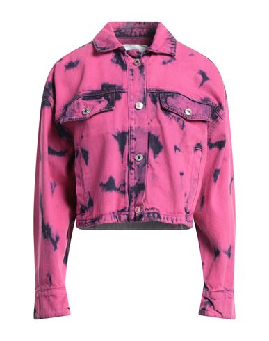 Msgm Woman Denim Outerwear Fuchsia Size 6 Cotton In Pink