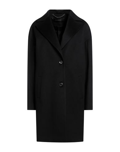 Federica Tosi Woman Coat Black Size 8 Virgin Wool, Elastane