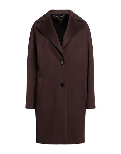 Federica Tosi Woman Coat Dark Brown Size 6 Virgin Wool, Elastane