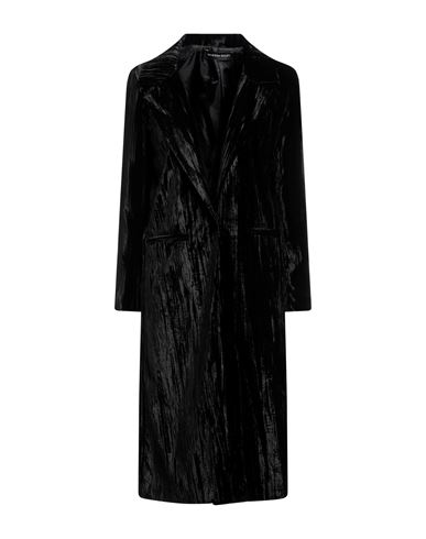 Vanessa Scott Woman Overcoat & Trench Coat Black Size L Polyester, Elastic Fibres