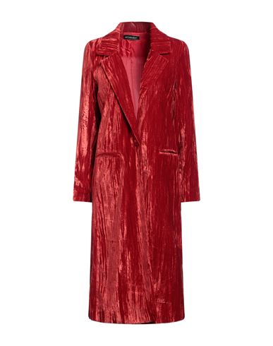 Vanessa Scott Woman Overcoat & Trench Coat Red Size S Polyester, Elastic Fibres