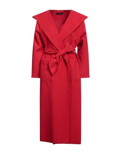 Vanessa Scott Woman Overcoat & Trench Coat Red Size Xs Polyester, Viscose, Elastane