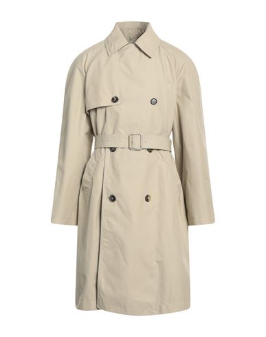 Loewe Man Overcoat Beige Size 40 Cotton, Soft Leather