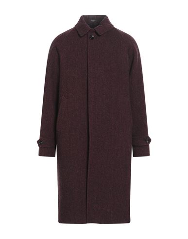 Breras Milano Man Coat Burgundy Size 38 Virgin Wool In Red