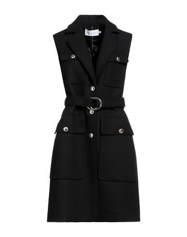 Simona Corsellini Woman Coat Black Size 8 Wool, Polyester, Nylon