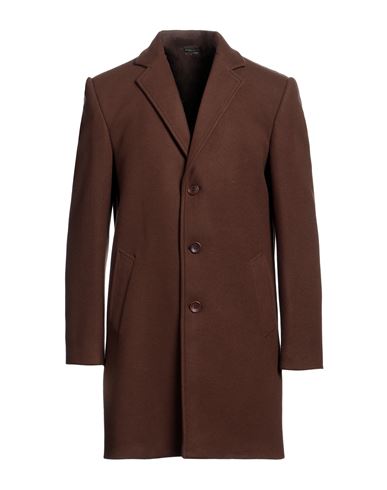 Daniele Alessandrini Homme Man Coat Brown Size 44 Polyester, Acrylic, Wool