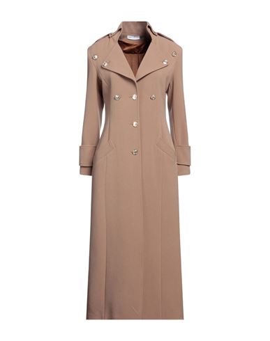 Yes London Woman Coat Camel Size 8 Polyester, Viscose, Elastane In Beige