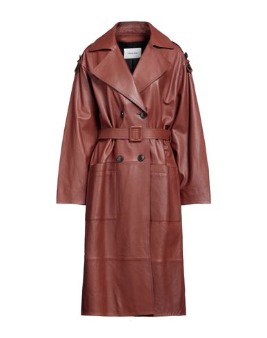 Yves Salomon Woman Coat Brown Size 10 Lambskin