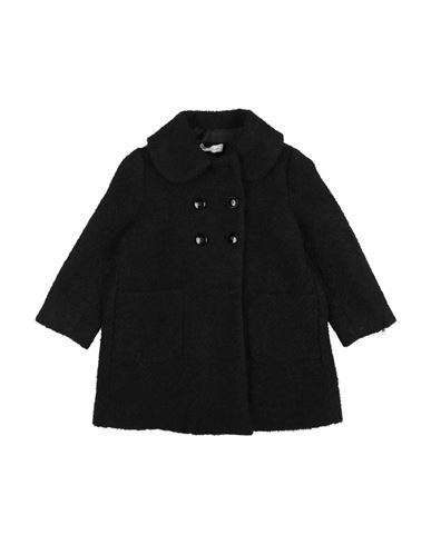 Monnalisa Toddler Girl Coat Black Size 6 Acrylic, Cotton, Polyester, Virgin Wool, Synthetic Fibers In Black