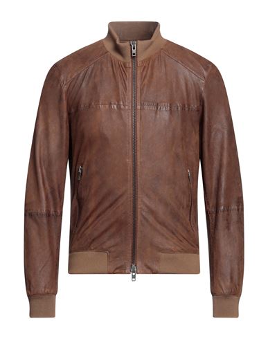 SWORD 6.6.44 SWORD 6.6.44 MAN JACKET BROWN SIZE 46 SOFT LEATHER, POLYESTER