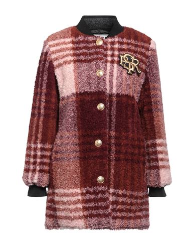 Shirtaporter Woman Coat Brick Red Size 6 Acrylic, Wool, Polyester, Viscose, Polyacrylic