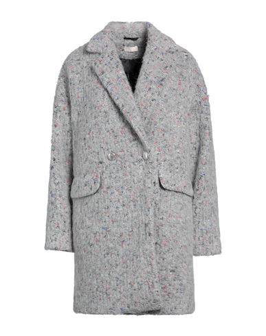 Liu •jo Woman Coat Light Grey Size 8 Polyester, Virgin Wool, Acrylic