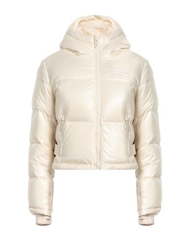 Fendi Woman Down Jacket Ivory Size M Polyamide In White