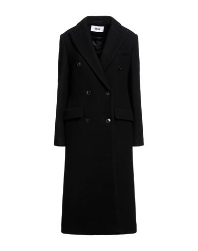 Mauro Grifoni Woman Coat Black Size 10 Virgin Wool, Polyamide, Cashmere